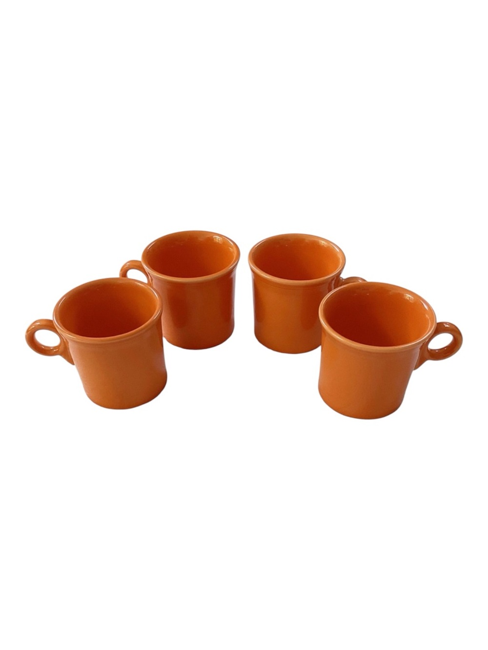 Fiesta Tangerine Ring Handle Tom & Jerry Mugs Set of 4 Retired USA